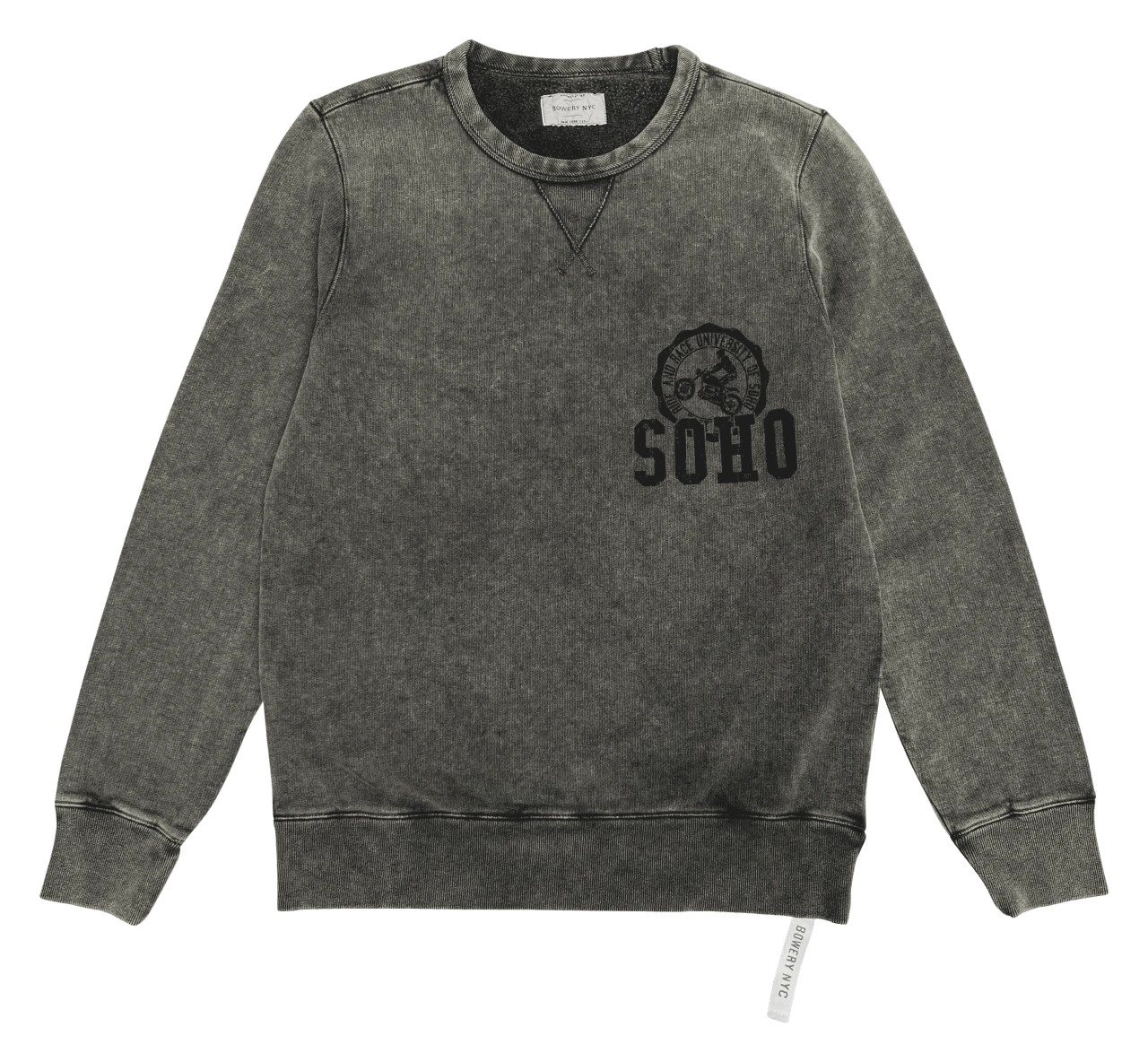 Bowery NYC - Diagonal Crew Sweat - Acid Black 3 Bowery NYC - Diagonal Crew Sweat - Acid Black