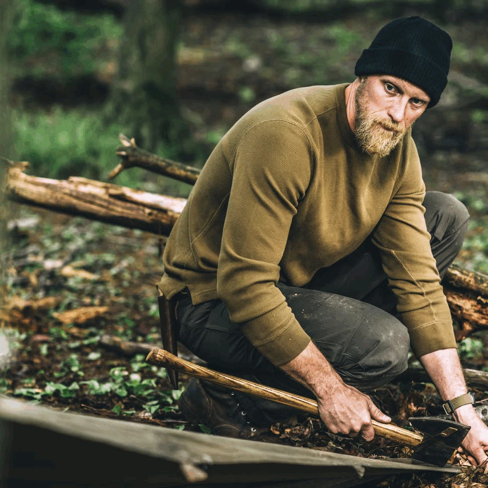 Filson Waffle Knit Thermal Crew Shirt-olive 4 Filson Waffle Knit Thermal Crew Shirt-olive – Bild 2