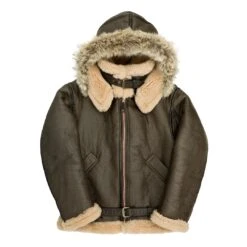 Cockpit USA Dunkirk RAF Hooded Jacket -Günstiges Filson Geschäft cockpit z21y003 dunkirk brown front 01 1080x 1280x1280